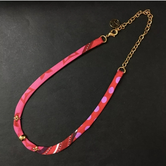 LOUIS VUITTON RARE Collar Be Mindful Silk Necklace with Gold Accents - Picture 1 of 4